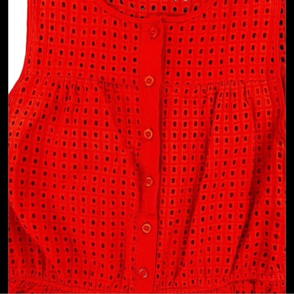 Melloday orange Eyelet Ruffle Hem dress Nordstrom - Picture 3 of 13